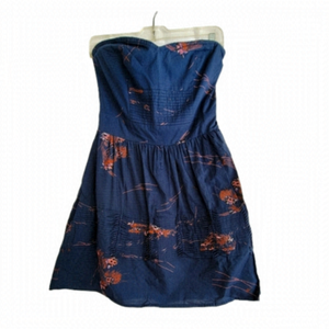 URBAN OUTFITTES KIMCHI BLUE Floral Sweetheart Corset Style Top Fit Flare dress